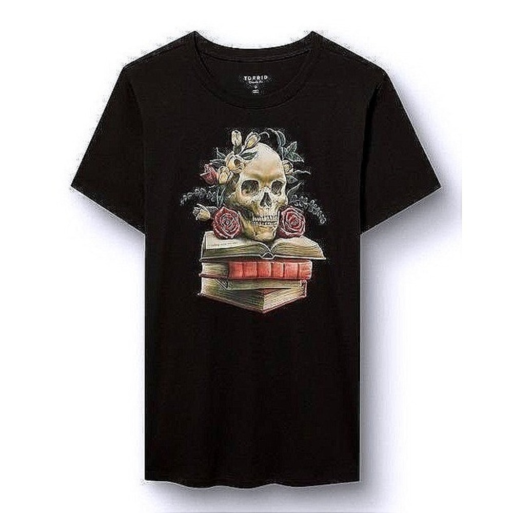NWT Torrid Skull Books Jersey Crew Tee 5X - Picture 3 of 10